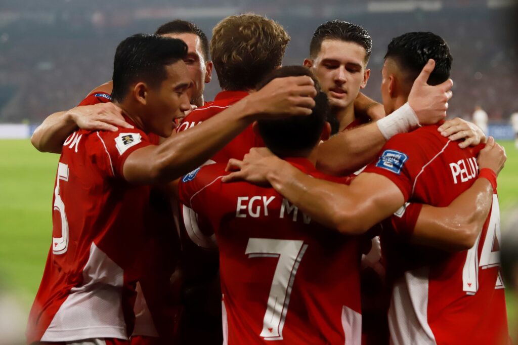 Selebrasi Garuda Usai Cetak Gol Kemenangan