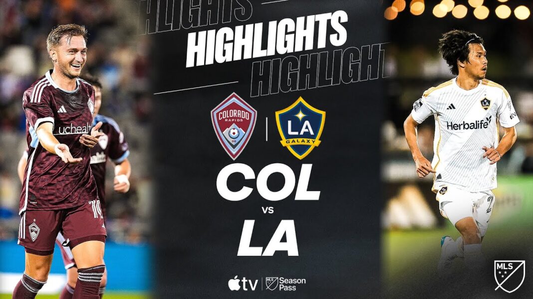 Highlights Colorado Rapids vs LA Galaxy – MLS Pekan 20 Thumbnail highlights Colorado Rapids vs LA Galaxy menampilkan pemain Rapids merayakan gol dan gelandang Galaxy beraksi di MLS 2025