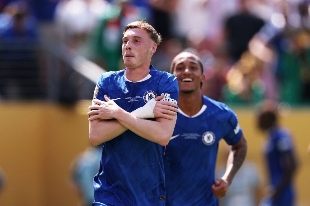 Selebrasi Gol Krusial Chelsea vs PSG Pemain Chelsea merayakan gol dalam laga Chelsea vs PSG pada final Piala Dunia Antarklub 2025 di Stadion MetLife.