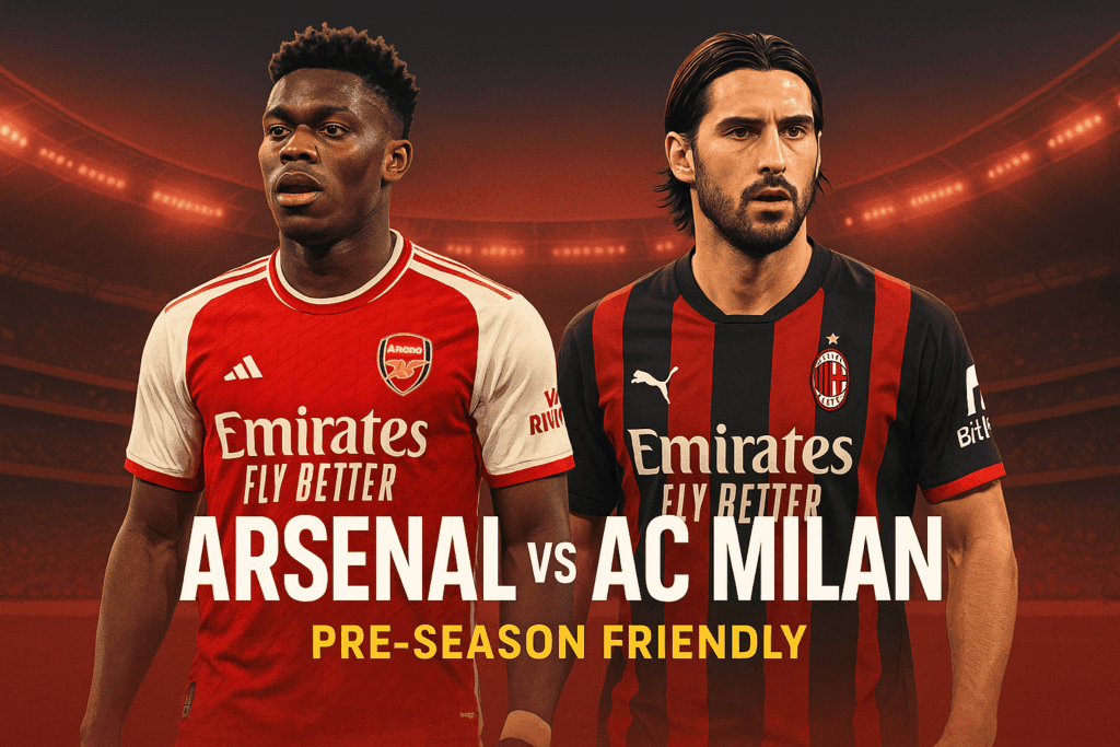 Poster laga pramusim Arsenal vs AC Milan di Singapore National Stadium.